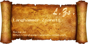 Langhammer Zsanett névjegykártya